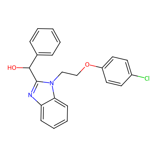 {1-[2-(4-chlorophenoxy)ethyl]-1H-benzimidazol-2-yl}(phenyl)methanol structure
