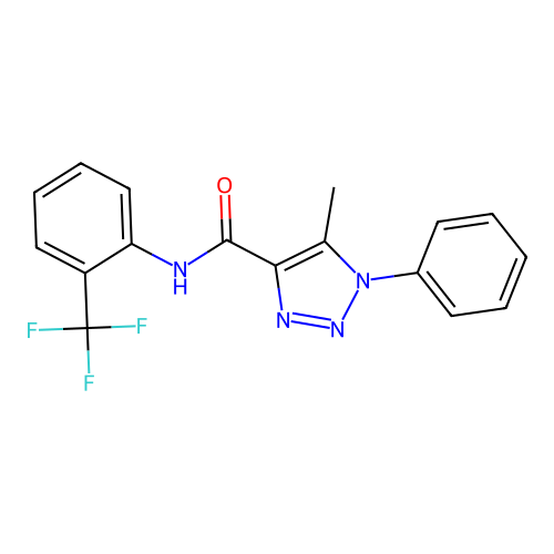 5-methyl-1-phenyl-N-[2-(trifluoromethyl)phenyl]-1H-1,2,3-triazole-4-carboxamide structure