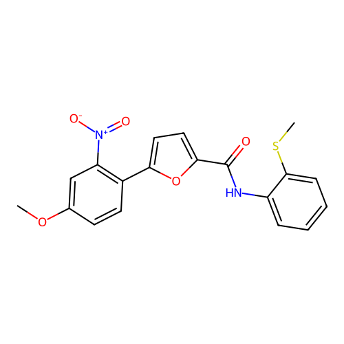 5-(4-methoxy-2-nitrophenyl)-N-[2-(methylsulfanyl)phenyl]furan-2-carboxamide structure
