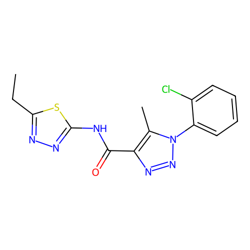 1-(2-chlorophenyl)-N-(5-ethyl-1,3,4-thiadiazol-2-yl)-5-methyl-1H-1,2,3-triazole-4-carboxamide structure