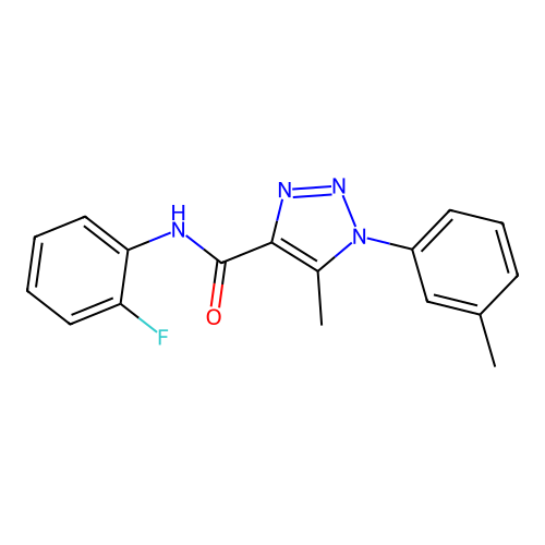 N-(2-fluorophenyl)-5-methyl-1-(3-methylphenyl)-1H-1,2,3-triazole-4-carboxamide structure