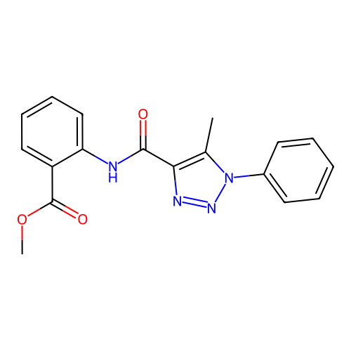 methyl 2-(5-methyl-1-phenyl-1H-1,2,3-triazole-4-carboxamido)benzoate structure