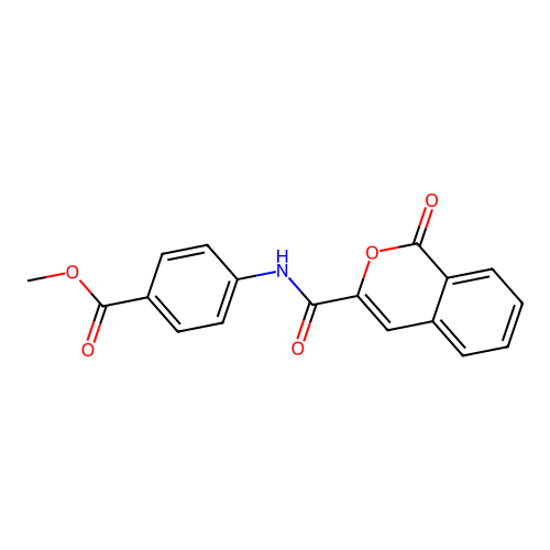 Methyl 4-[(1-oxoisochromene-3-carbonyl)amino]benzoate structure