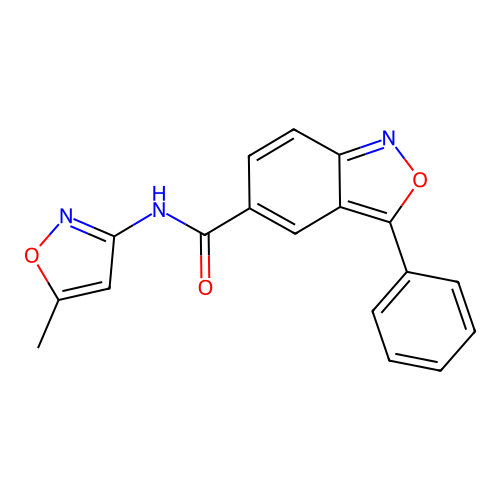 N-(5-methyl-1,2-oxazol-3-yl)-3-phenyl-2,1-benzoxazole-5-carboxamide structure
