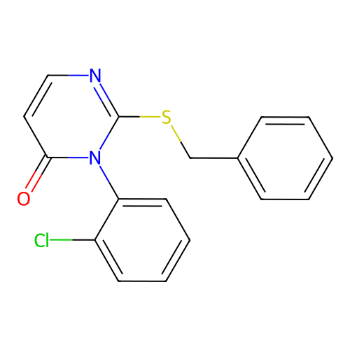 4(3H)-Pyrimidinone, 3-(2-chlorophenyl)-2-((phenylmethyl)thio)- structure