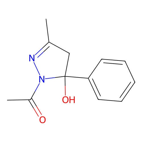1H-Pyrazol-5-ol, 1-acetyl-4,5-dihydro-3-methyl-5-phenyl- structure