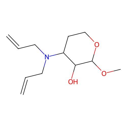 4-[Bis(prop-2-enyl)amino]-2-methoxyoxan-3-ol structure