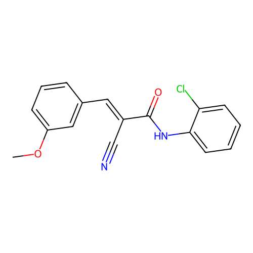 (2E)-N-(2-chlorophenyl)-2-cyano-3-(3-methoxyphenyl)acrylamide structure
