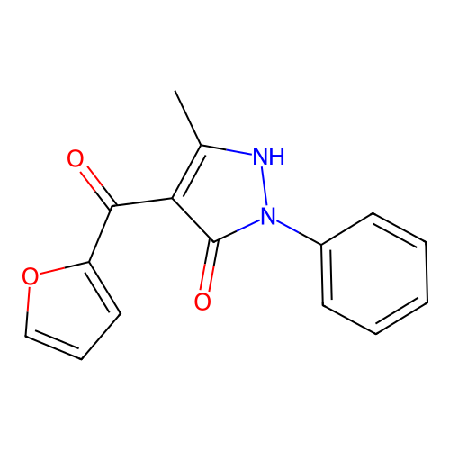 3H-Pyrazol-3-one, 4-(2-furanylcarbonyl)-1,2-dihydro-5-methyl-2-phenyl- structure