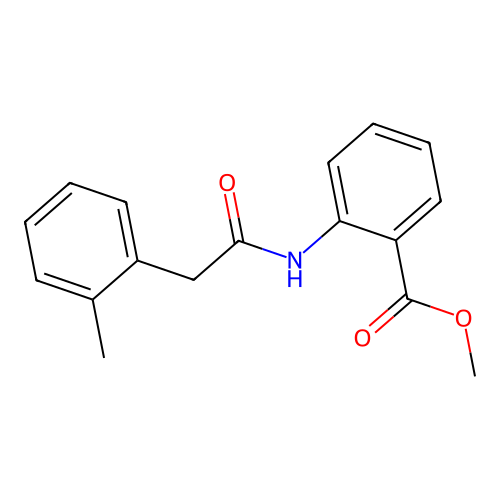 Benzoic acid, 2-[[(2-methylphenyl)acetyl]amino]-, methyl ester structure