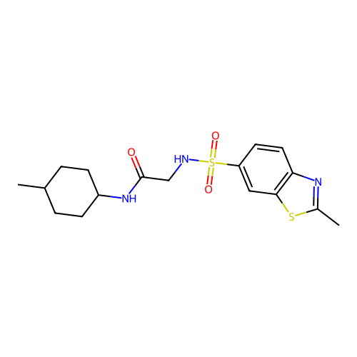 2-[[(2-Methyl-6-benzothiazolyl)sulfonyl]amino]-N-(4-methylcyclohexyl)acetamide structure