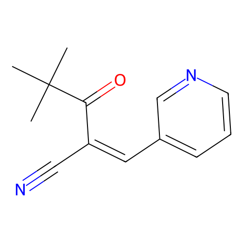 4,4-Dimethyl-3-oxo-2-(3-pyridylmethylene)pentanenitrile structure