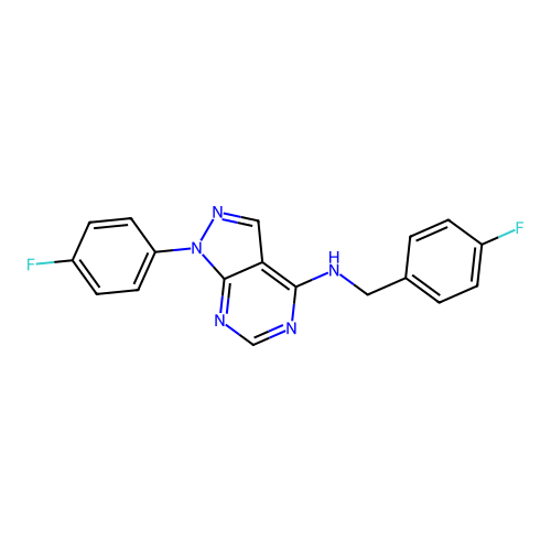 N-(4-fluorobenzyl)-1-(4-fluorophenyl)-1H-pyrazolo[3,4-d]pyrimidin-4-amine structure