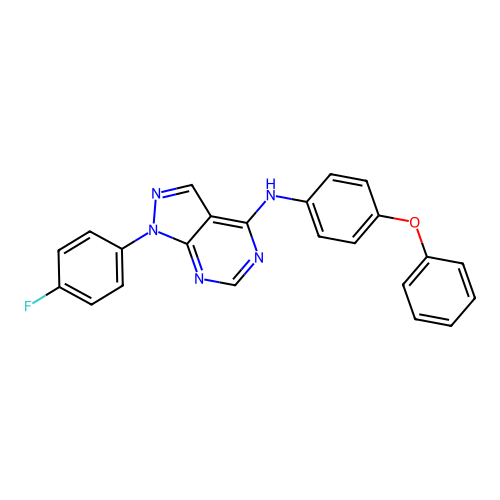 1-(4-fluorophenyl)-N-(4-phenoxyphenyl)-1H-pyrazolo[3,4-d]pyrimidin-4-amine structure