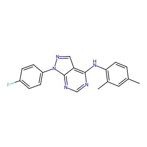 N-(2,4-dimethylphenyl)-1-(4-fluorophenyl)-1H-pyrazolo[3,4-d]pyrimidin-4-amine structure