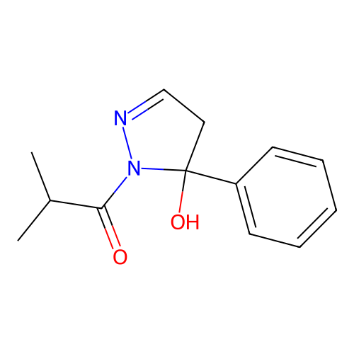 1-(5-hydroxy-5-phenyl-4H-pyrazol-1-yl)-2-methylpropan-1-one structure