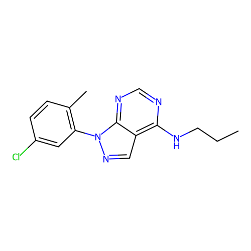 1-(5-chloro-2-methylphenyl)-N-propyl-1H-pyrazolo[3,4-d]pyrimidin-4-amine structure