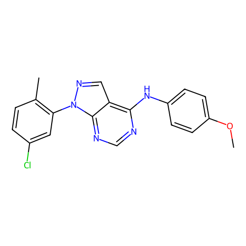 1-(5-chloro-2-methylphenyl)-N-(4-methoxyphenyl)-1H-pyrazolo[3,4-d]pyrimidin-4-amine structure