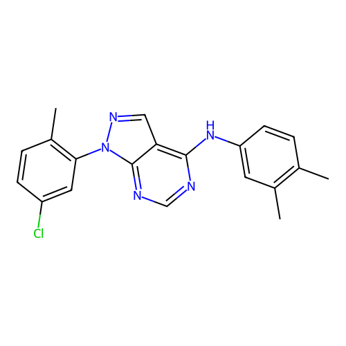 1-(5-chloro-2-methylphenyl)-N-(3,4-dimethylphenyl)-1H-pyrazolo[3,4-d]pyrimidin-4-amine structure