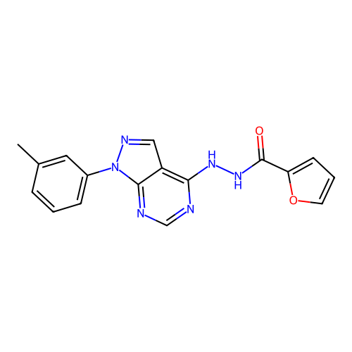 N'-[1-(3-methylphenyl)pyrazolo[3,4-d]pyrimidin-4-yl]furan-2-carbohydrazide structure