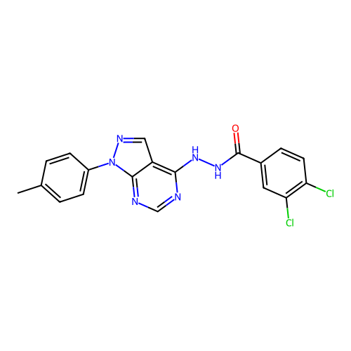 3,4-dichloro-N'-[1-(4-methylphenyl)pyrazolo[3,4-d]pyrimidin-4-yl]benzohydrazide structure