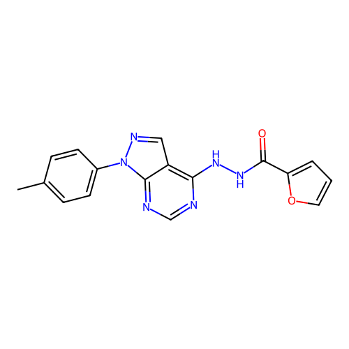 N'-[1-(4-methylphenyl)pyrazolo[3,4-d]pyrimidin-4-yl]furan-2-carbohydrazide structure