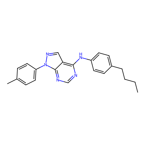 (4-Butylphenyl)[1-(4-methylphenyl)pyrazolo[4,5-e]pyrimidin-4-yl]amine structure