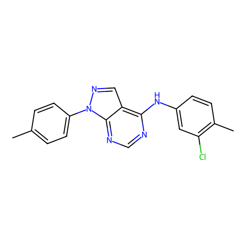 N-(3-chloro-4-methylphenyl)-1-(4-methylphenyl)pyrazolo[3,4-d]pyrimidin-4-amine structure