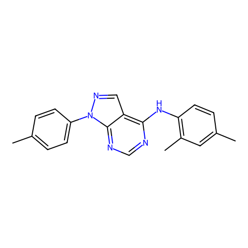 (2,4-Dimethylphenyl)[1-(4-methylphenyl)pyrazolo[4,5-e]pyrimidin-4-yl]amine structure
