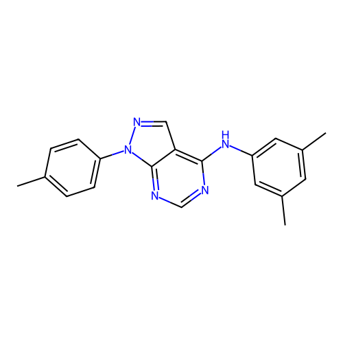 N-(3,5-dimethylphenyl)-1-(4-methylphenyl)-1H-pyrazolo[3,4-d]pyrimidin-4-amine structure