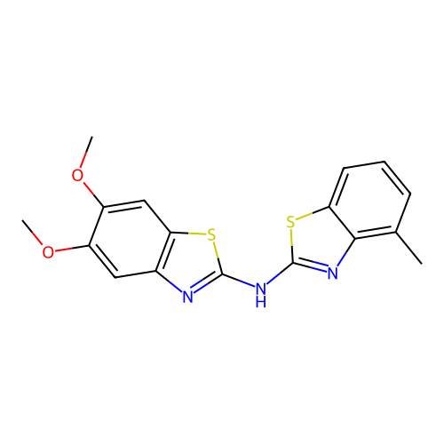 5,6-dimethoxy-N-(4-methyl-1,3-benzothiazol-2-yl)-1,3-benzothiazol-2-amine structure