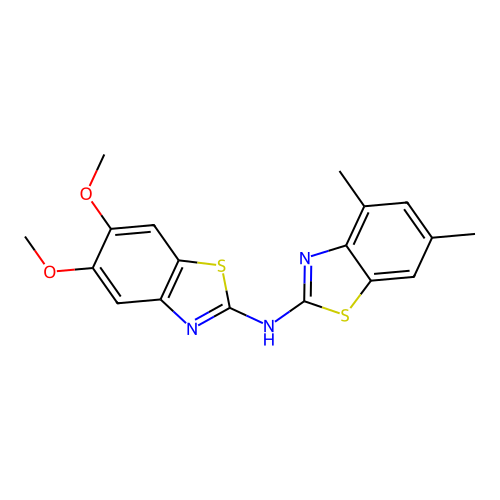 N-(5,6-dimethoxybenzo[d]thiazol-2-yl)-4,6-dimethylbenzo[d]thiazol-2-amine structure