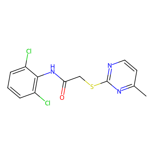 N-(2,6-dichlorophenyl)-2-(4-methylpyrimidin-2-yl)sulfanylacetamide structure