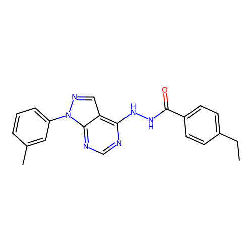 4-ethyl-N'-(1-(m-tolyl)-1H-pyrazolo[3,4-d]pyrimidin-4-yl)benzohydrazide structure