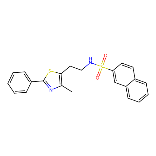 N-[2-(4-methyl-2-phenyl-1,3-thiazol-5-yl)ethyl]naphthalene-2-sulfonamide structure