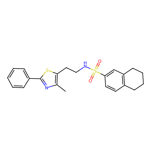 N-[2-(4-methyl-2-phenyl-1,3-thiazol-5-yl)ethyl]-5,6,7,8-tetrahydronaphthalene-2-sulfonamide structure
