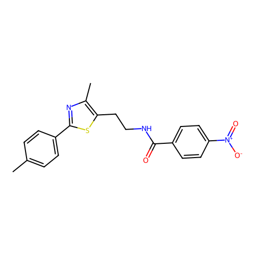 N-{2-[4-methyl-2-(4-methylphenyl)-1,3-thiazol-5-yl]ethyl}-4-nitrobenzamide structure