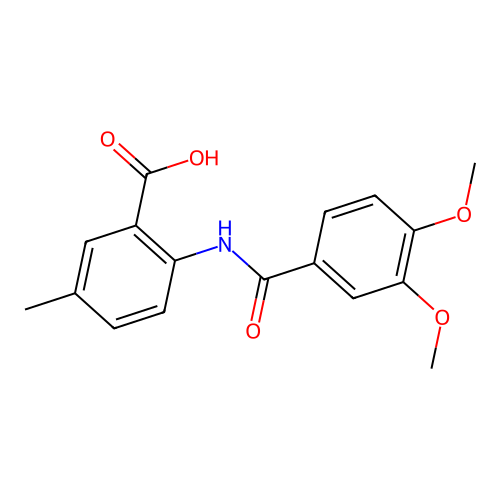 2-{[(3,4-Dimethoxyphenyl)carbonyl]amino}-5-methylbenzoic acid structure