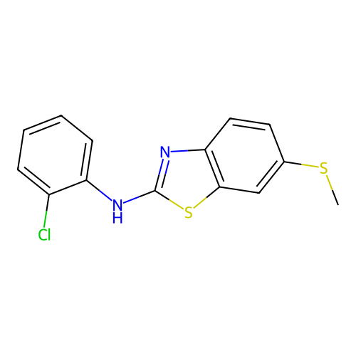 N-(2-chlorophenyl)-6-(methylthio)benzo[d]thiazol-2-amine structure