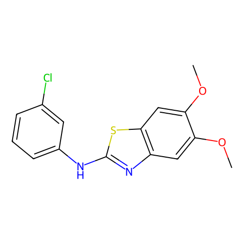 N-(3-chlorophenyl)-5,6-dimethoxy-1,3-benzothiazol-2-amine structure