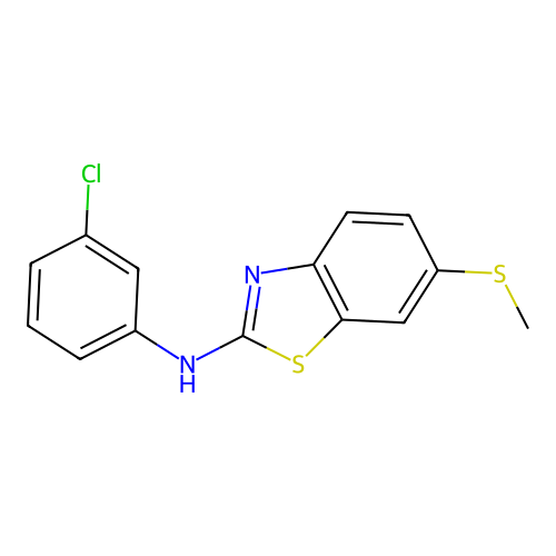 N-(3-chlorophenyl)-6-(methylthio)benzo[d]thiazol-2-amine structure
