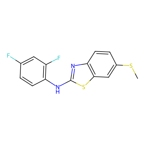 N-(2,4-difluorophenyl)-6-(methylthio)benzo[d]thiazol-2-amine structure