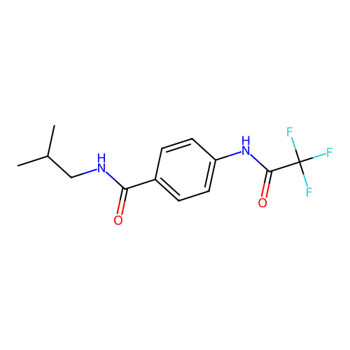 N-(2-methylpropyl)-4-[(trifluoroacetyl)amino]benzamide structure
