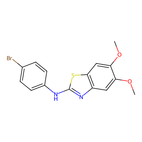 N-(4-bromophenyl)-5,6-dimethoxy-1,3-benzothiazol-2-amine structure