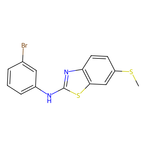 N-(3-bromophenyl)-6-(methylthio)benzo[d]thiazol-2-amine structure
