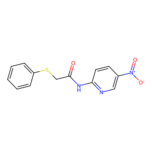 N-(5-nitropyridin-2-yl)-2-phenylsulfanylacetamide structure