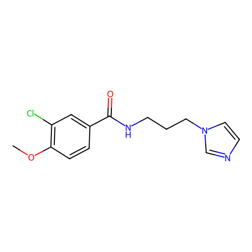 3-chloro-N-(3-imidazol-1-ylpropyl)-4-methoxybenzamide structure