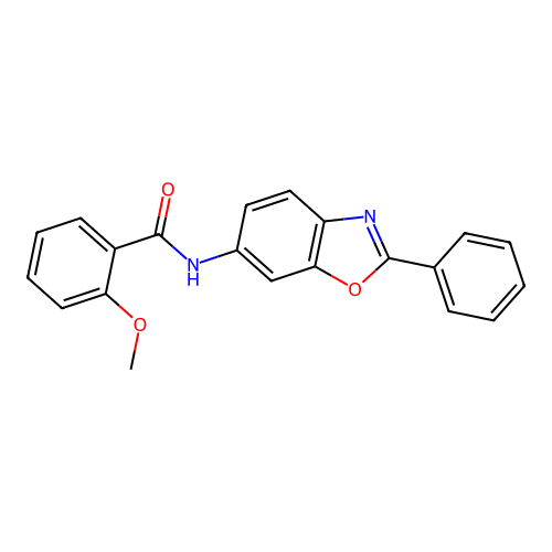 2-methoxy-N-(2-phenyl-1,3-benzoxazol-6-yl)benzamide structure