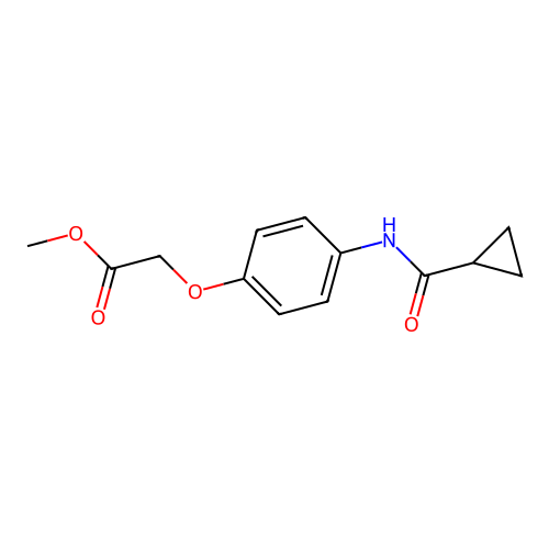 Methyl {4-[(cyclopropylcarbonyl)amino]phenoxy}acetate structure