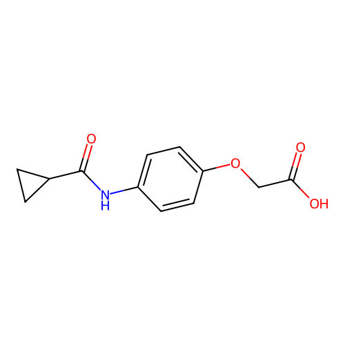 {4-[(Cyclopropylcarbonyl)amino]phenoxy}acetic acid structure